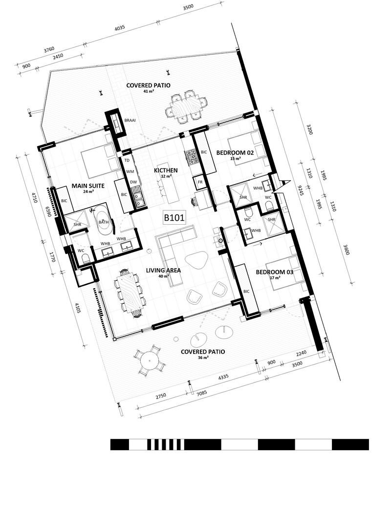 Unit B101 - 3 Bedroom Corner Unit (West)